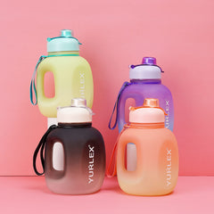 Portable Gradient Color Sports Water Bottle with Handle